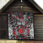 Personalized Essendon Bombers Quilt Aboriginal Dot Painting Graffiti Style