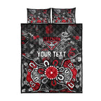 Personalized Essendon Bombers Quilt Bed Set Aboriginal Dot Painting Graffiti Style