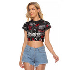 Personalized Essendon Bombers Raglan Cropped T Shirt Aboriginal Dot Painting Graffiti Style