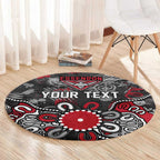 Personalized Essendon Bombers Round Carpet Aboriginal Dot Painting Graffiti Style