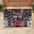 Personalized Essendon Bombers Rubber Doormat Aboriginal Dot Painting Graffiti Style