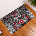 Personalized Essendon Bombers Rubber Doormat Aboriginal Dot Painting Graffiti Style