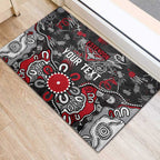 Personalized Essendon Bombers Rubber Doormat Aboriginal Dot Painting Graffiti Style