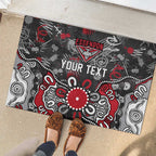 Personalized Essendon Bombers Rubber Doormat Aboriginal Dot Painting Graffiti Style