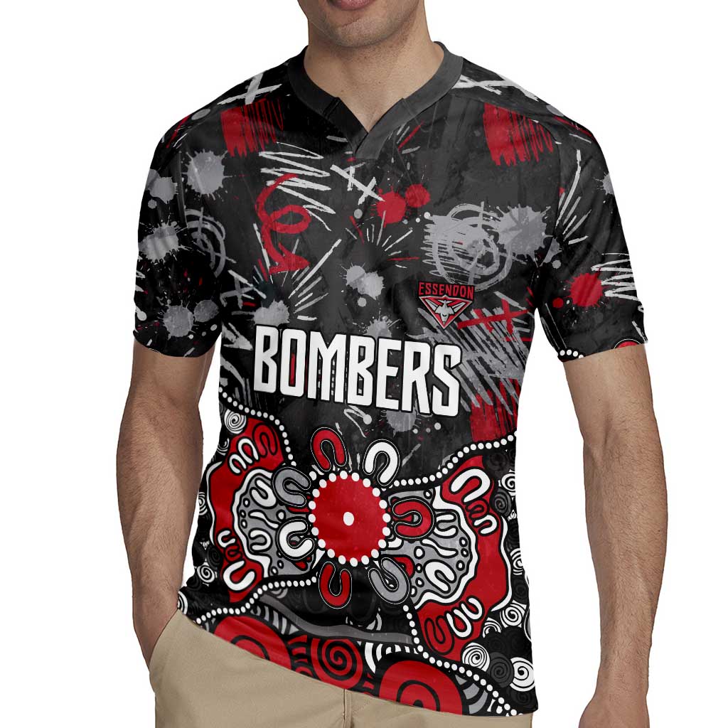 Personalized Essendon Bombers Rugby Jersey Aboriginal Dot Painting Graffiti Style