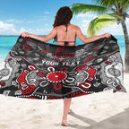 Personalized Essendon Bombers Sarong Aboriginal Dot Painting Graffiti Style