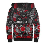 Personalized Essendon Bombers Sherpa Hoodie Aboriginal Dot Painting Graffiti Style