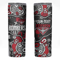 Personalized Essendon Bombers Skinny Tumbler Aboriginal Dot Painting Graffiti Style