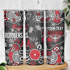Personalized Essendon Bombers Skinny Tumbler Aboriginal Dot Painting Graffiti Style