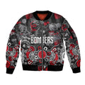 Personalized Essendon Bombers Sleeve Zip Bomber Jacket Aboriginal Dot Painting Graffiti Style