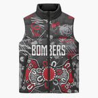 Personalized Essendon Bombers Sleeveless Puffer Jacket Aboriginal Dot Painting Graffiti Style