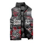 Personalized Essendon Bombers Sleeveless Puffer Jacket Aboriginal Dot Painting Graffiti Style