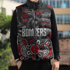 Personalized Essendon Bombers Sleeveless Puffer Jacket Aboriginal Dot Painting Graffiti Style