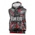 Personalized Essendon Bombers Sleeveless Zip Hoodie Aboriginal Dot Painting Graffiti Style