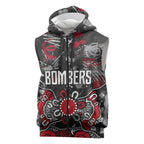 Personalized Essendon Bombers Sleeveless Zip Hoodie Aboriginal Dot Painting Graffiti Style