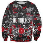 Personalized Essendon Bombers Sweatshirt Aboriginal Dot Painting Graffiti Style