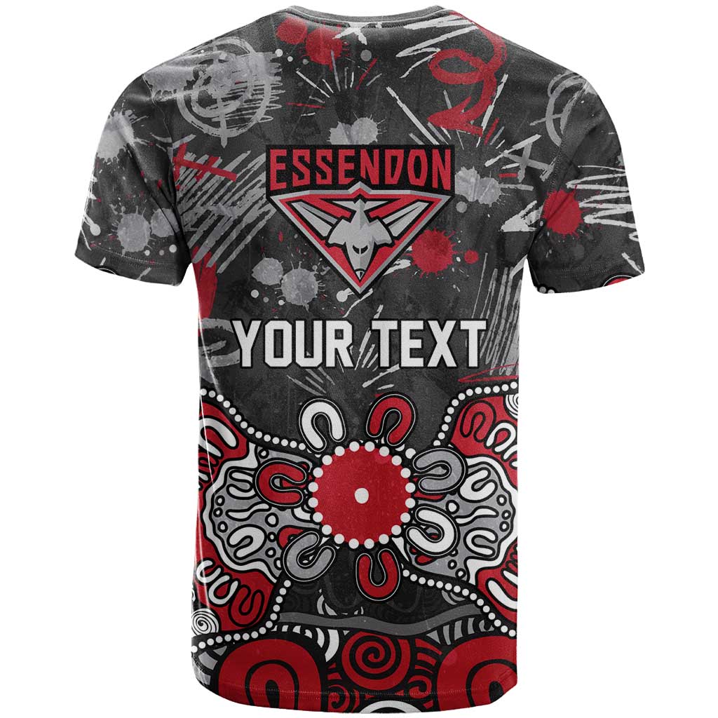 Personalized Essendon Bombers T Shirt Aboriginal Dot Painting Graffiti Style