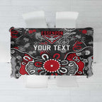 Personalized Essendon Bombers Tablecloth Aboriginal Dot Painting Graffiti Style