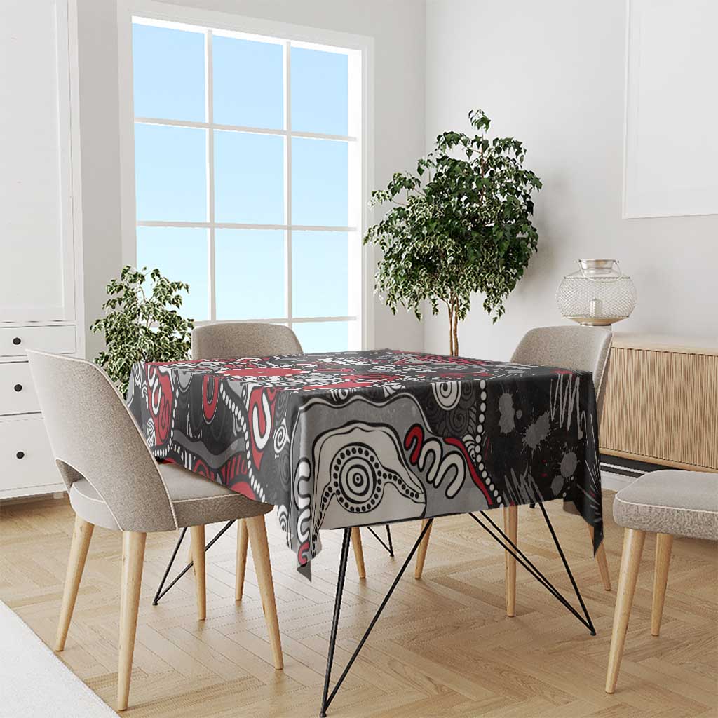 Personalized Essendon Bombers Tablecloth Aboriginal Dot Painting Graffiti Style