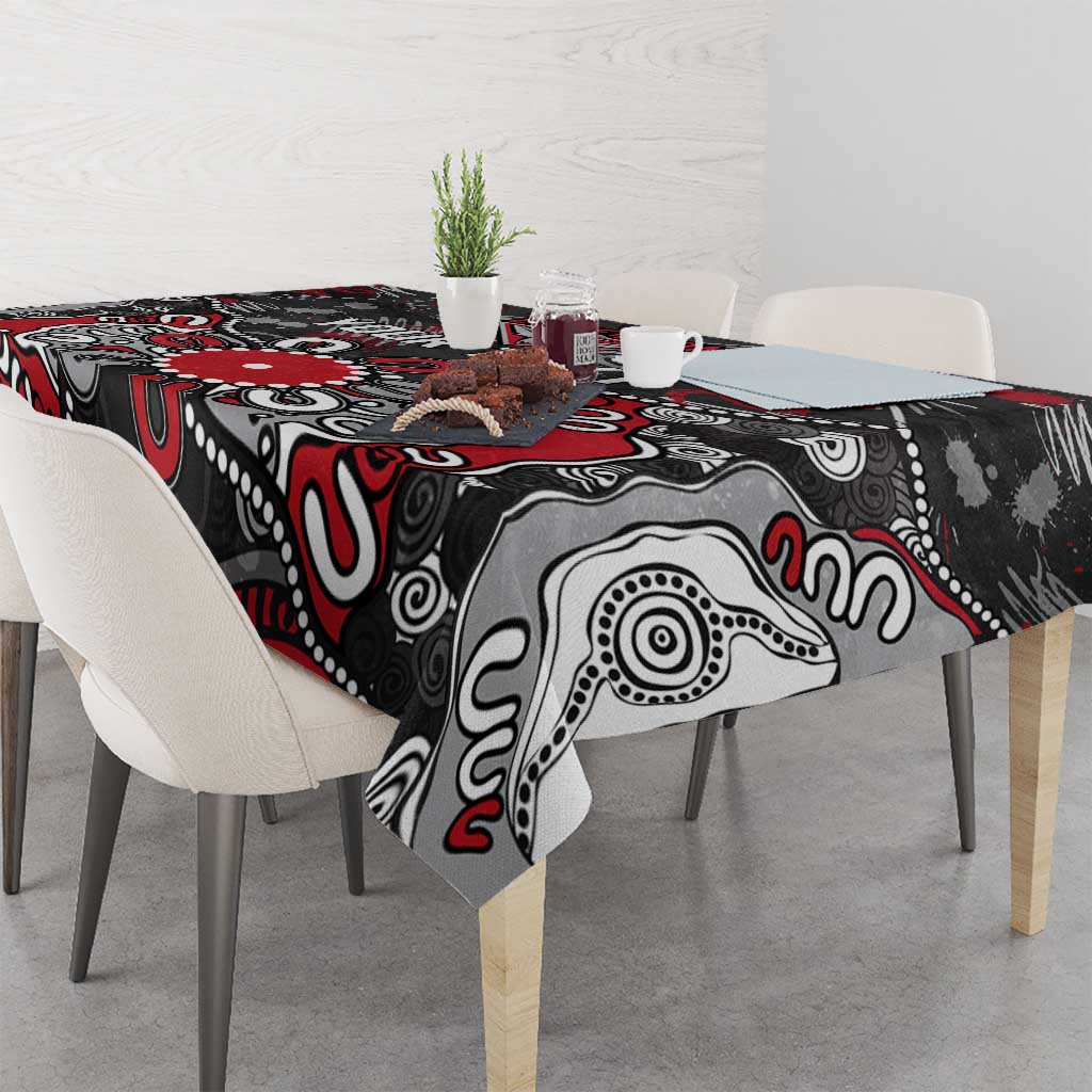 Personalized Essendon Bombers Tablecloth Aboriginal Dot Painting Graffiti Style
