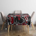 Personalized Essendon Bombers Tablecloth Aboriginal Dot Painting Graffiti Style