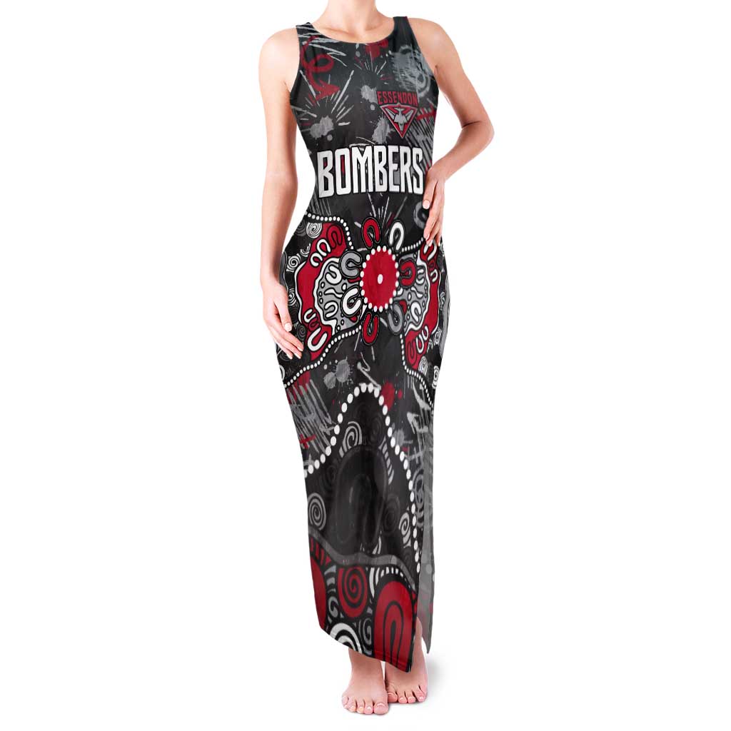 Personalized Essendon Bombers Tank Maxi Dress Aboriginal Dot Painting Graffiti Style