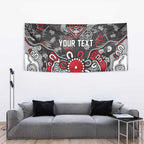 Personalized Essendon Bombers Tapestry Aboriginal Dot Painting Graffiti Style