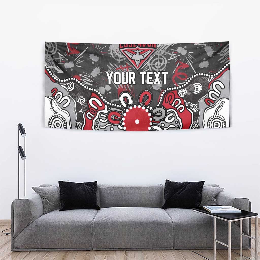 Personalized Essendon Bombers Tapestry Aboriginal Dot Painting Graffiti Style