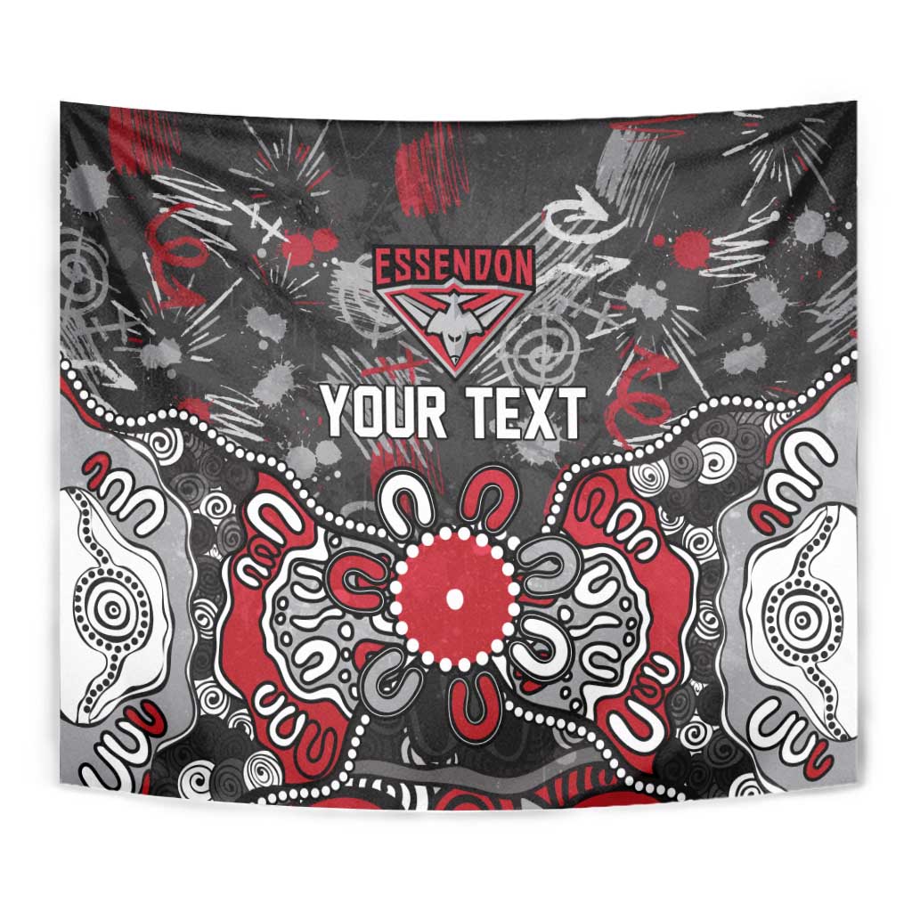 Personalized Essendon Bombers Tapestry Aboriginal Dot Painting Graffiti Style