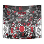 Personalized Essendon Bombers Tapestry Aboriginal Dot Painting Graffiti Style