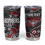 Personalized Essendon Bombers Tumbler Cup Aboriginal Dot Painting Graffiti Style