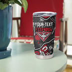 Personalized Essendon Bombers Tumbler Cup Aboriginal Dot Painting Graffiti Style