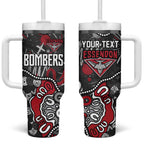 Personalized Essendon Bombers Tumbler With Handle Aboriginal Dot Painting Graffiti Style