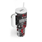 Personalized Essendon Bombers Tumbler With Handle Aboriginal Dot Painting Graffiti Style