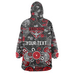 Personalized Essendon Bombers Wearable Blanket Hoodie Aboriginal Dot Painting Graffiti Style