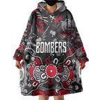 Personalized Essendon Bombers Wearable Blanket Hoodie Aboriginal Dot Painting Graffiti Style