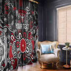 Personalized Essendon Bombers Window Curtain Aboriginal Dot Painting Graffiti Style