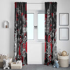 Personalized Essendon Bombers Window Curtain Aboriginal Dot Painting Graffiti Style