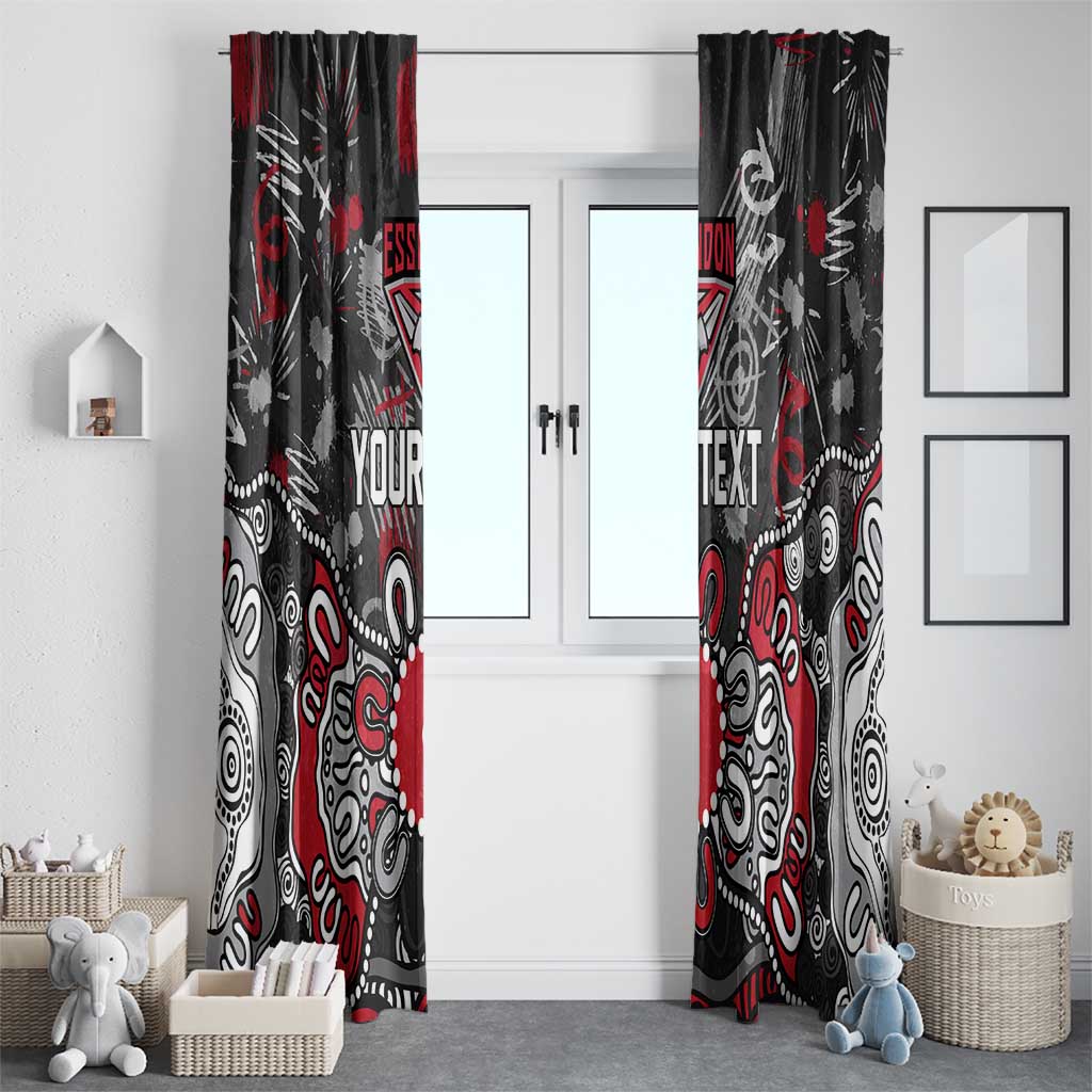 Personalized Essendon Bombers Window Curtain Aboriginal Dot Painting Graffiti Style