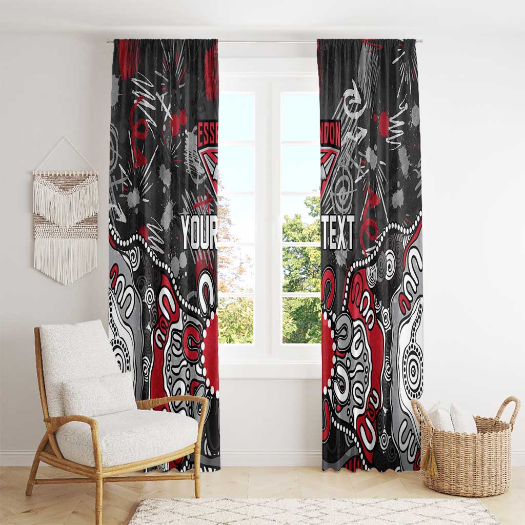 Personalized Essendon Bombers Window Curtain Aboriginal Dot Painting Graffiti Style