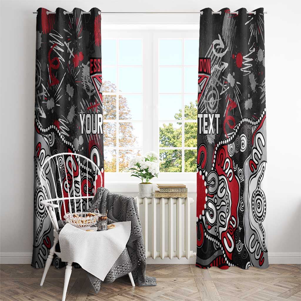 Personalized Essendon Bombers Window Curtain Aboriginal Dot Painting Graffiti Style