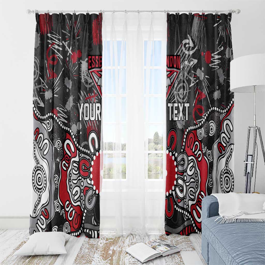 Personalized Essendon Bombers Window Curtain Aboriginal Dot Painting Graffiti Style