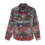 Personalized Essendon Bombers Women Casual Shirt Aboriginal Dot Painting Graffiti Style