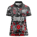 Personalized Essendon Bombers Women Polo Shirt Aboriginal Dot Painting Graffiti Style