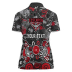 Personalized Essendon Bombers Women Polo Shirt Aboriginal Dot Painting Graffiti Style