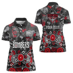Personalized Essendon Bombers Women Polo Shirt Aboriginal Dot Painting Graffiti Style