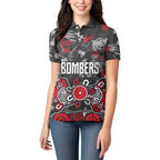 Personalized Essendon Bombers Women Polo Shirt Aboriginal Dot Painting Graffiti Style