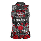 Personalized Essendon Bombers Women Sleeveless Polo Shirt Aboriginal Dot Painting Graffiti Style
