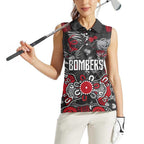 Personalized Essendon Bombers Women Sleeveless Polo Shirt Aboriginal Dot Painting Graffiti Style
