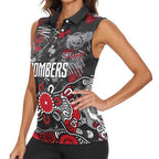 Personalized Essendon Bombers Women Sleeveless Polo Shirt Aboriginal Dot Painting Graffiti Style